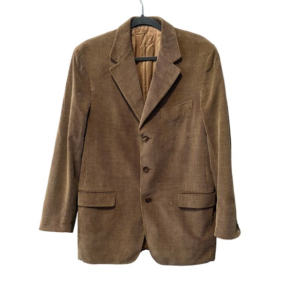 Ermenegildo Zegna Cashco Corduroy Blazer Mens 42 Brown Sport Coat Switzerland